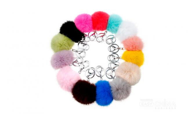 Меховые брелки Помпоны Pom Pom Key Chains
