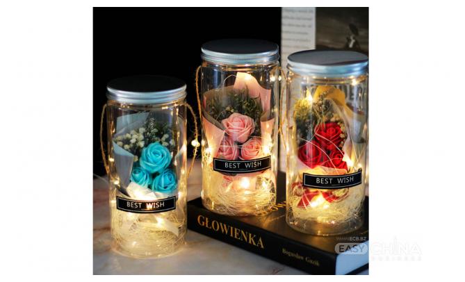 Мыло из роз в банке с led-подсветкой