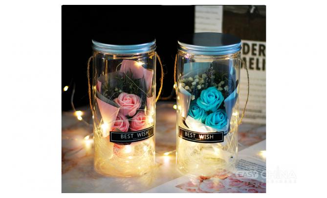 Мыло из роз в банке с led-подсветкой