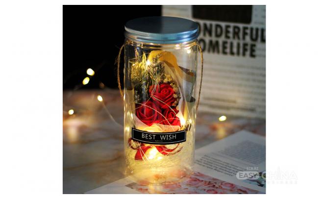 Мыло из роз в банке с led-подсветкой
