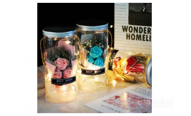 Мыло из роз в банке с led-подсветкой