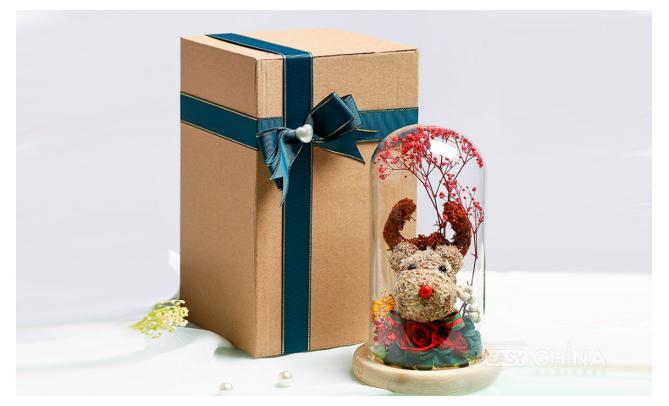 Фото товара Новогодние олени в колбе с led-подсветкой