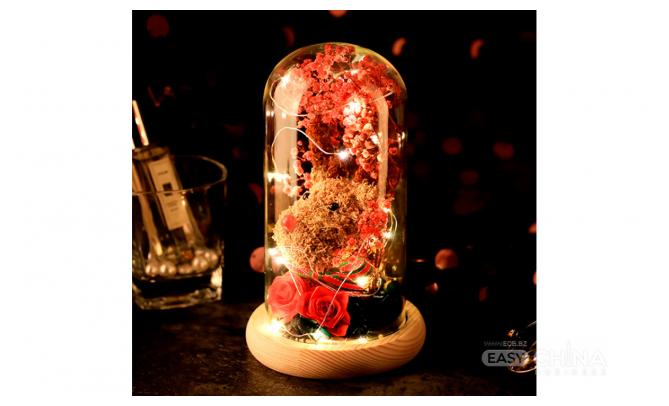 Фото товара Новогодние олени в колбе с led-подсветкой