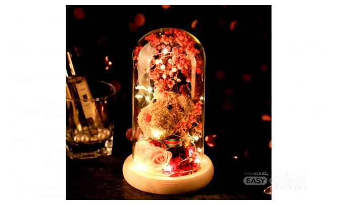 Фото товара Новогодние олени в колбе с led-подсветкой