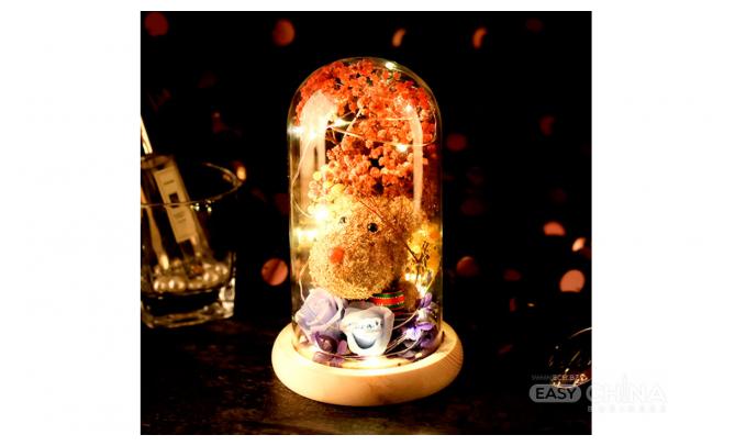 Фото товара Новогодние олени в колбе с led-подсветкой