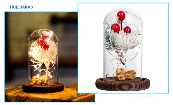 Новогодний декор с led-подсветкой в колбе USB Новогодний декор с led-подсветкой в колбе USB