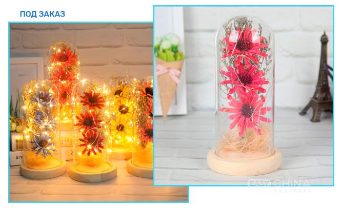 Цветочный декор с led-подсветкой в колбе USB Цветочный декор с led-подсветкой в колбе USB