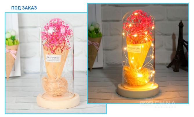Цветочный декор с led-подсветкой в колбе USB Цветочный декор с led-подсветкой в колбе USB