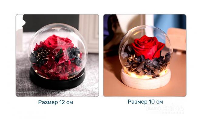 Фото товара Вечная роза в колбе с Led подсветкой