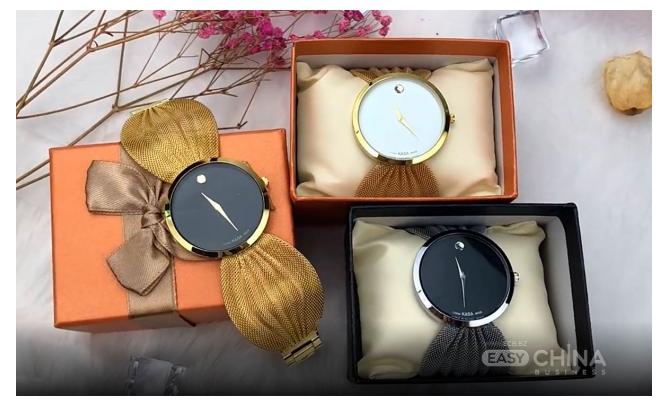 Женские наручные часы с сетчатым ремешком